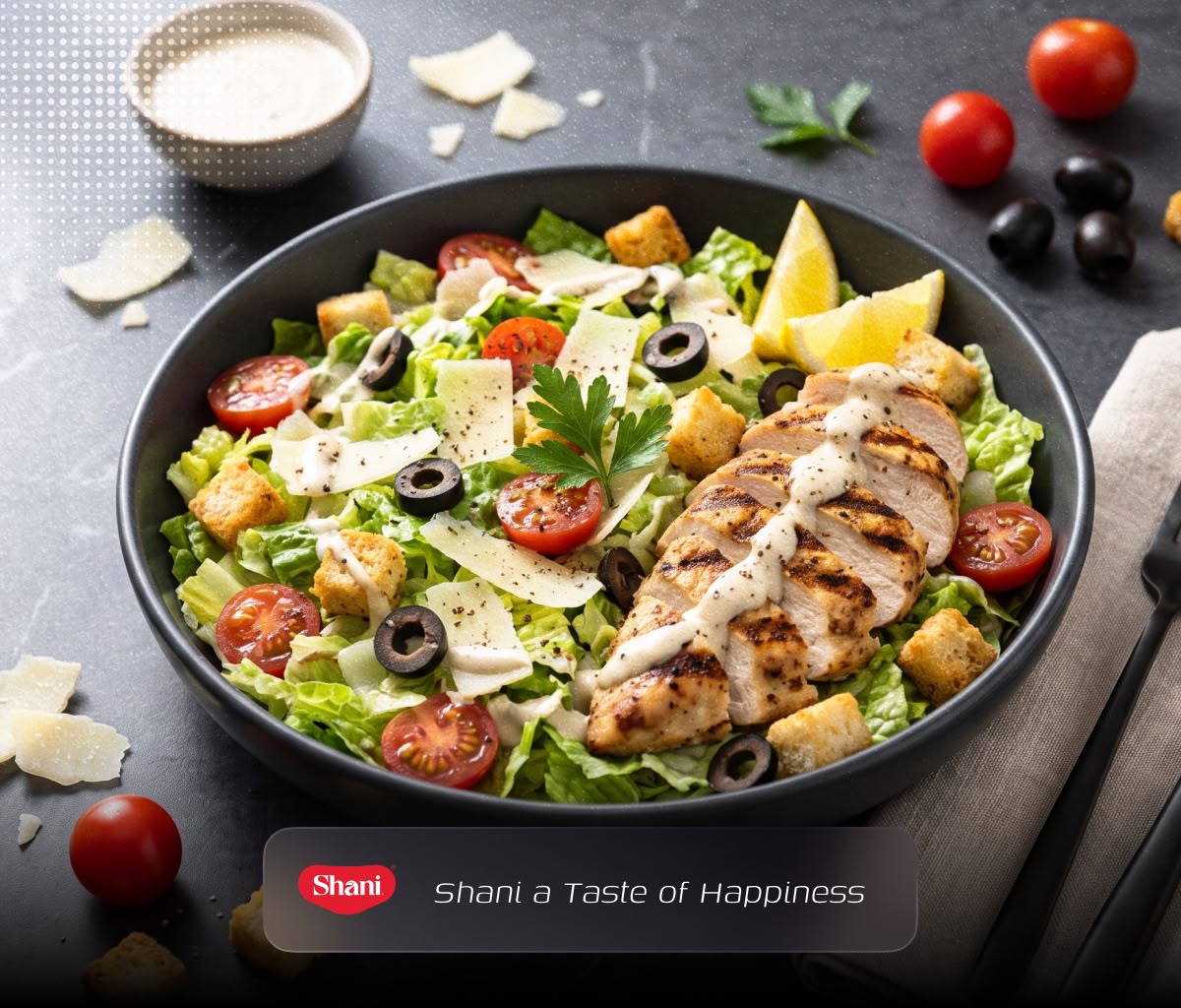 دستور پخت سالاد سزار رستورانی در منزل با سس مخصوص