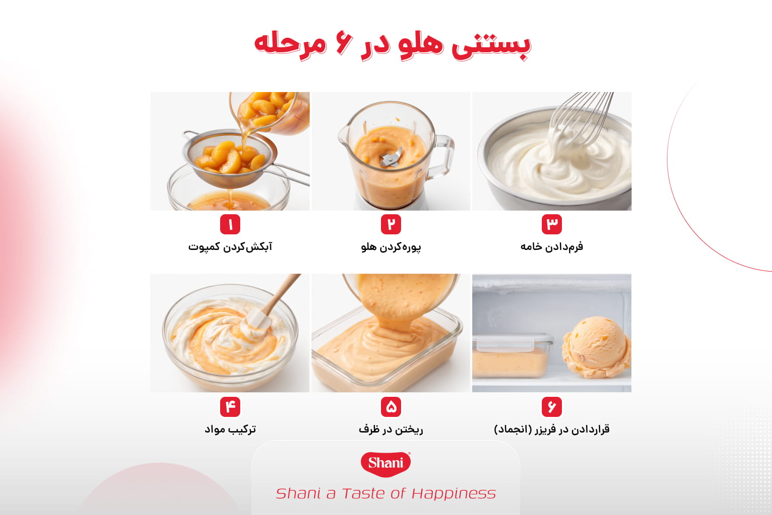 طرز تهیه بستنی میوهای خانگی با کمپوت هلو در 6 مرحله کوتاه
