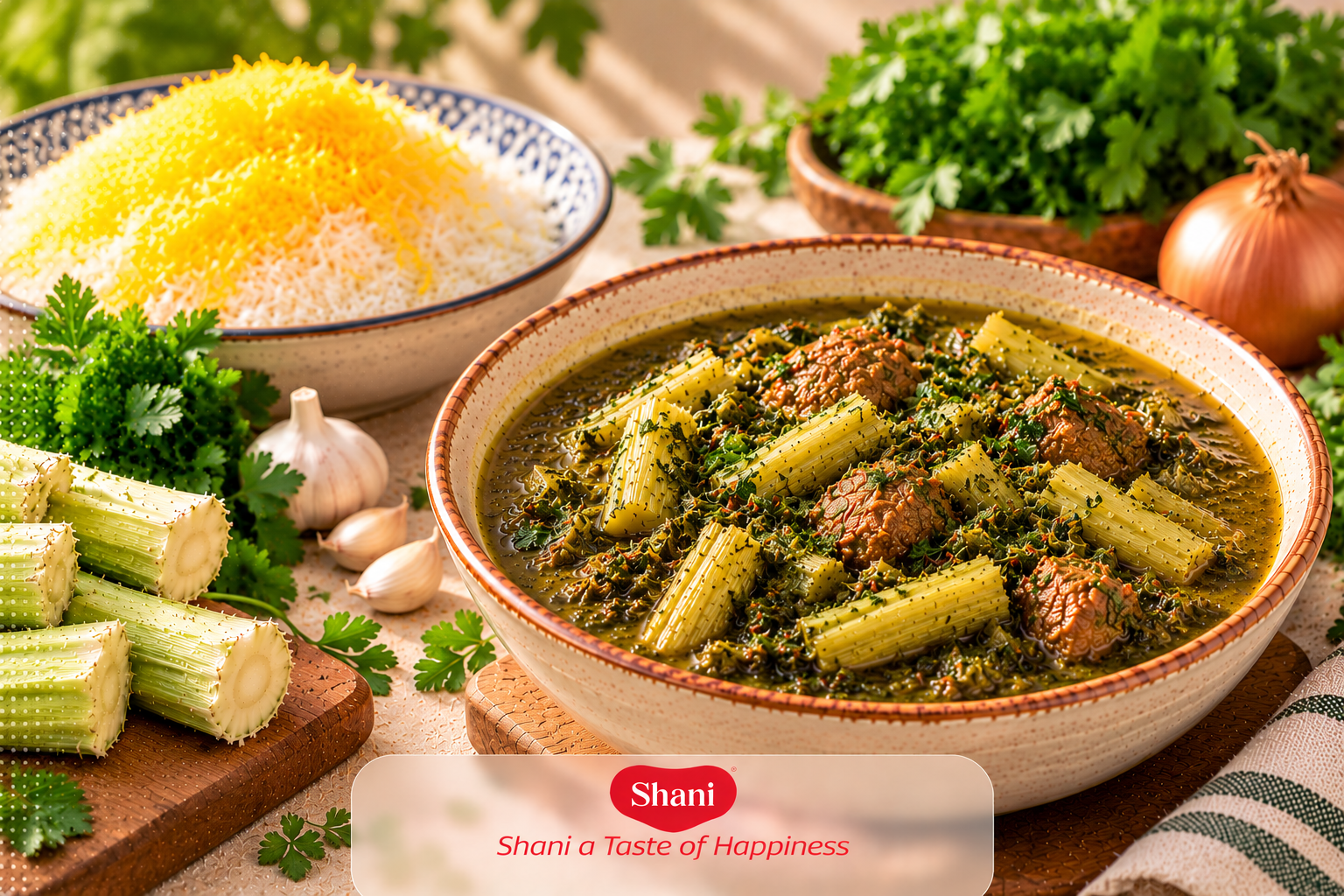خورش کنگر با محصولات شانی